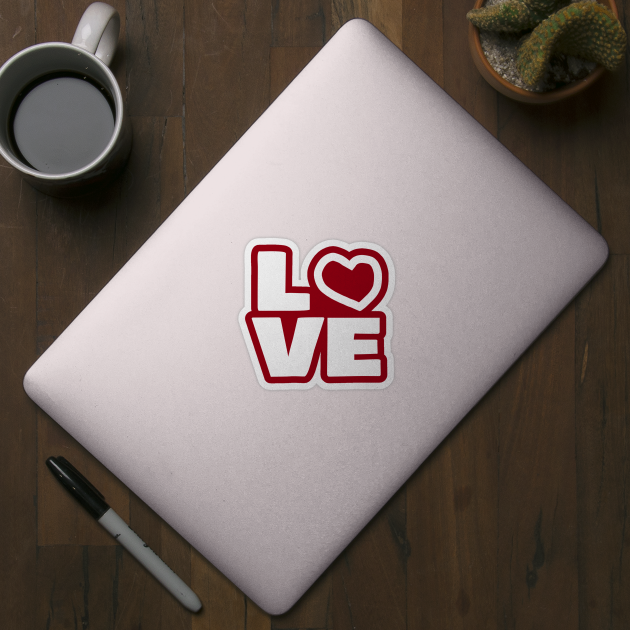 Love Heart Typography for Valentines Day by ellenhenryart